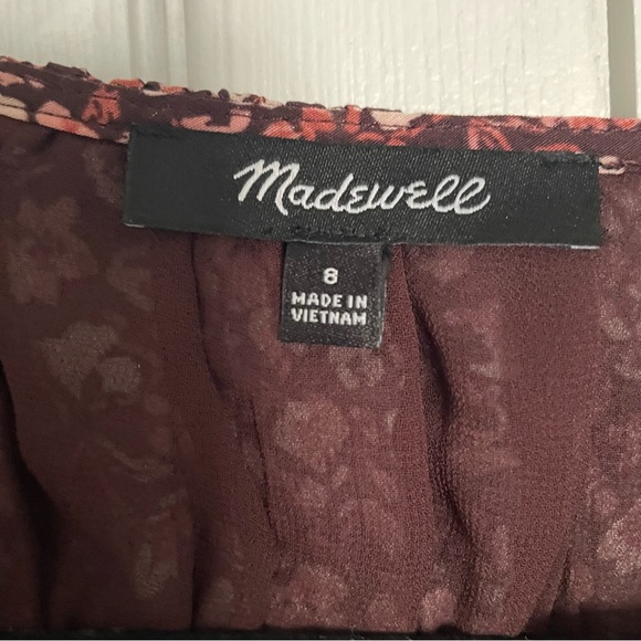 Madewell Floral Midi Dress in Brown and Black - Picture 7 of 9